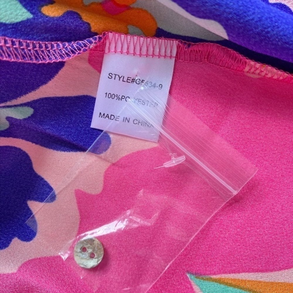 Jodifl Pink and Blue Floral Long Sleeve Blouse NWT - Picture 10 of 14